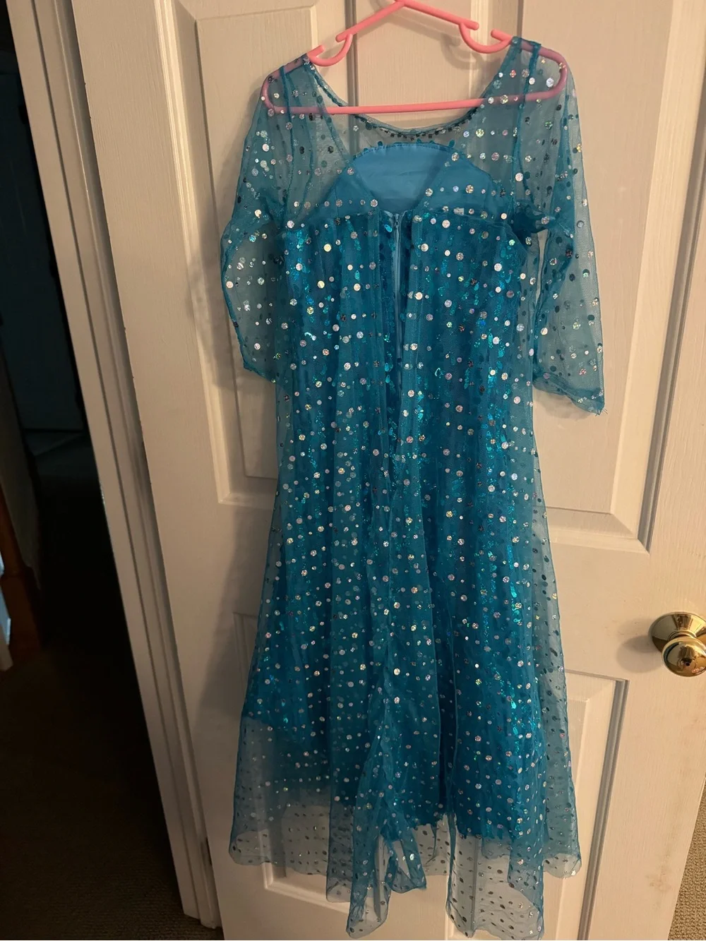 Blue Sparkle Girls' Sequin Princess Costume Dress (Elsa) size 4-6